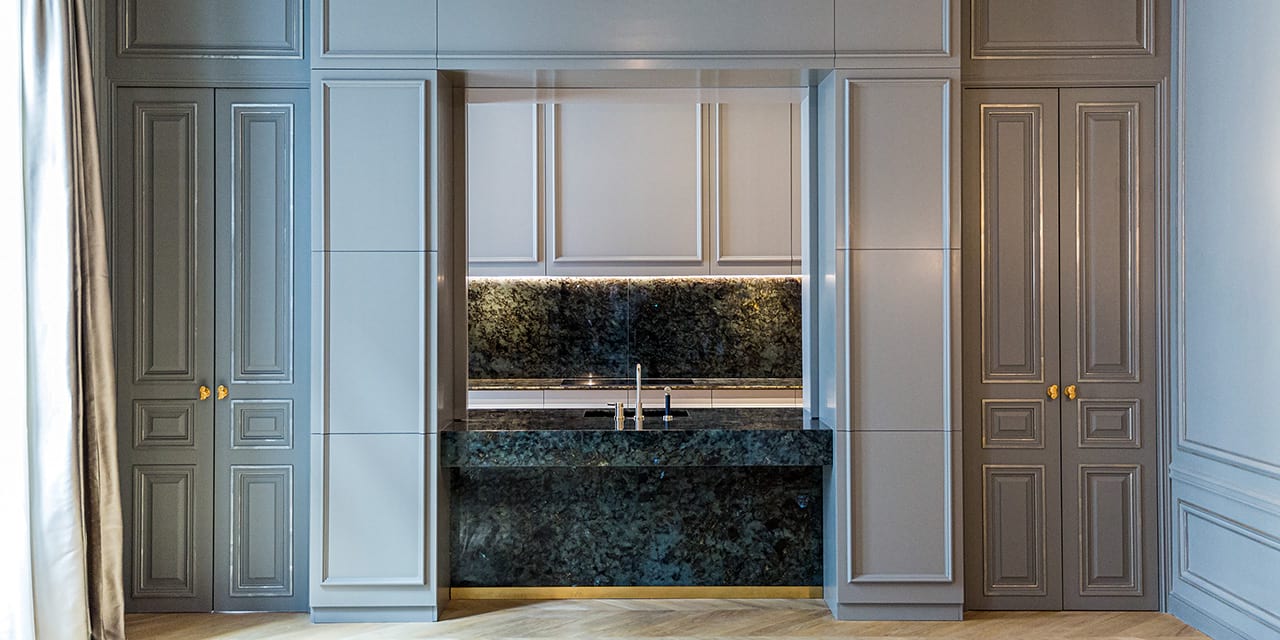 Habillage, crédence, plan de travail et vasque de cuisine